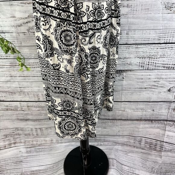 L.A. Harts Skirt size Small Black White Paisley Retro Flowers Hippie Midi Boho - Picture 11 of 13